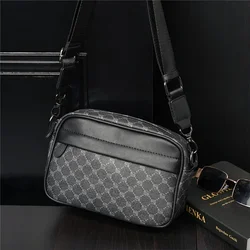 Vintage Floral Plaid Messenger Bag Men Luxury Brand Design Crossbody Bags For Men Shoulder Bags Small Messenger Bags Handbags