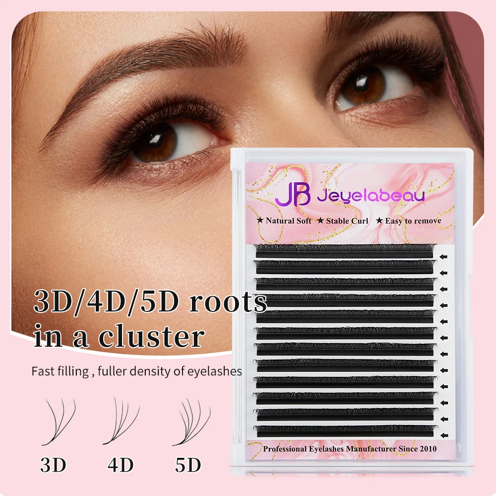 JB Jeyelabeau New 3D 4D 5D W Premade Lashes W Shape Flowering Eyelashes Natural Soft Russia Volume Fans DIY Cilas Faux Mink Lash