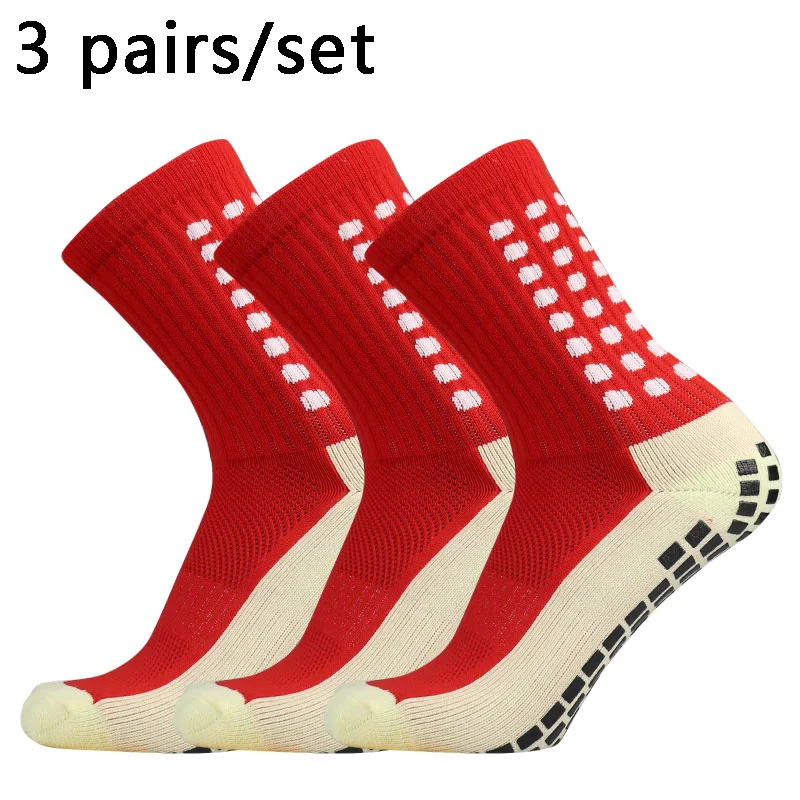 3 Pairs Of Football Socks Men And Women Sports Socks Non-slip Silicone Outdoor Soccer Socks Breathable Comfortable Tennis Socks