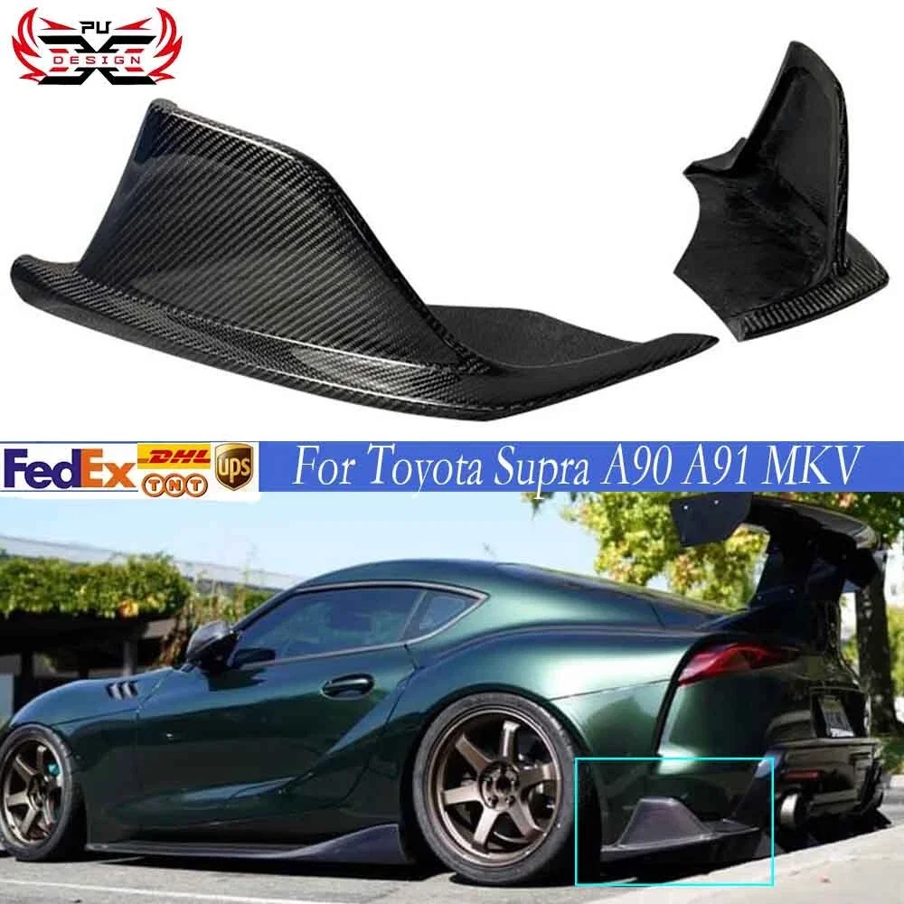 

Для Toyota Supra A90 A91 MK5 Vrs стиль углеродное волокно задний бампер боковые угловые фартуки шпатлеры