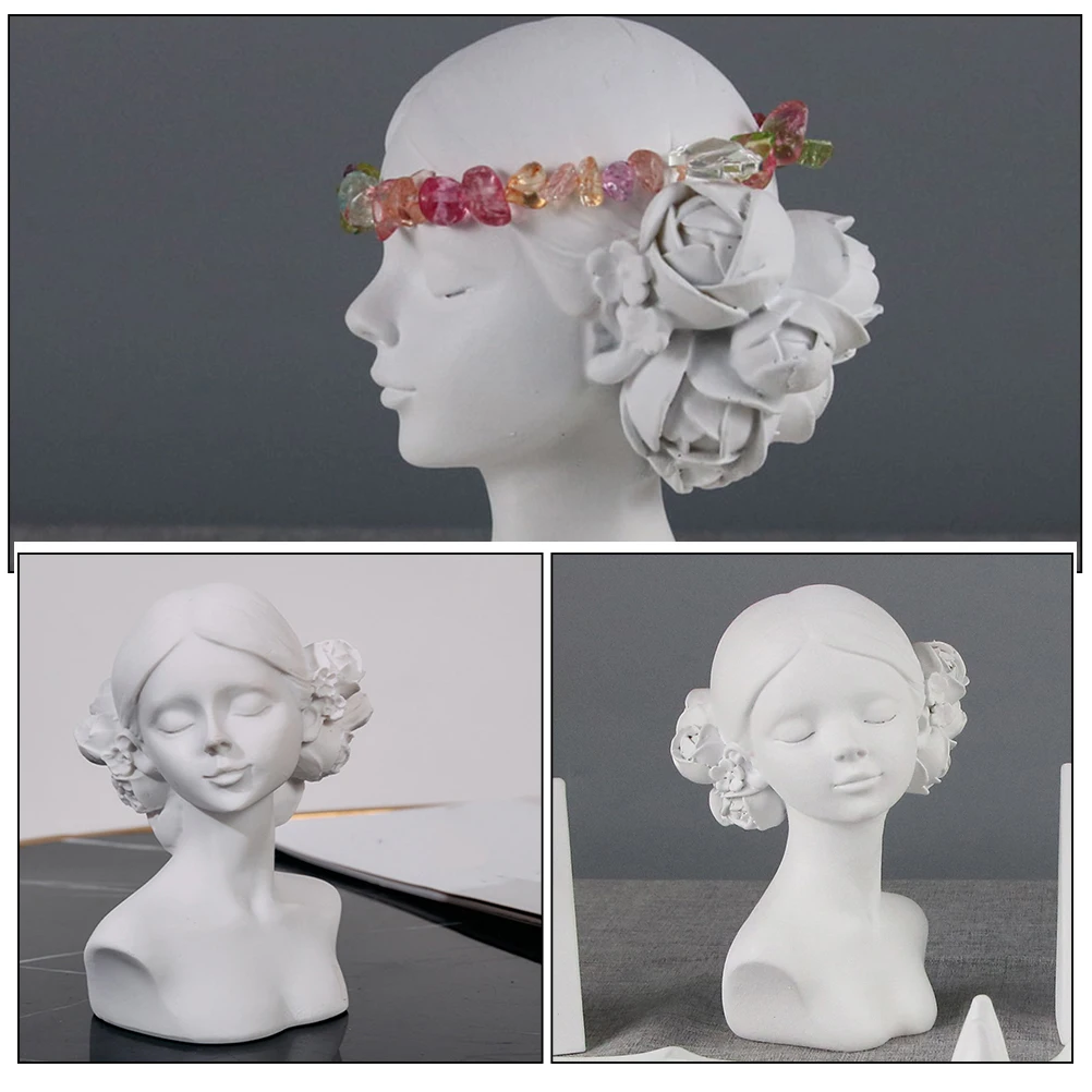 

Modern Resin Girl Bust Artistic Adorable Statue Ornament Home Garden Decoration Cute Girl Sculpture Gift Family Friends