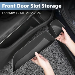 4PCS Car Front Door Side Storage Box For BMW X5 G05 2022-2024 TPE Car Door Slot Organizer Tray Interior Organizer Accessories