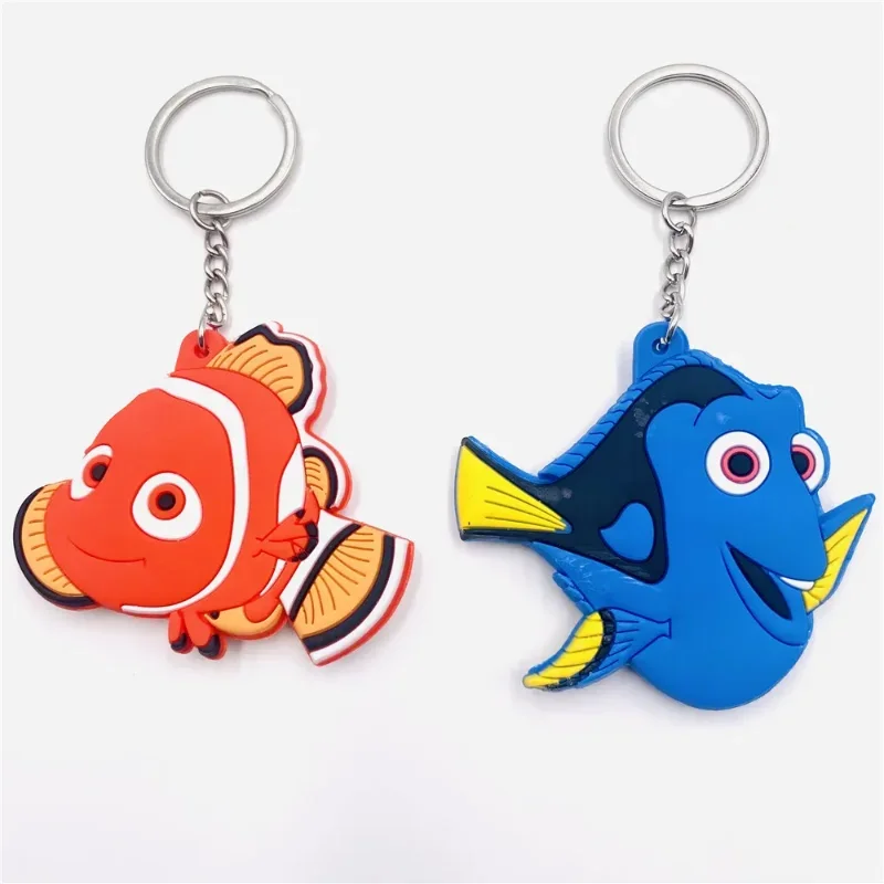 Disney Pixar Finding Nemo Cartoon Keychain Kawaii Dory Nemo Double Sided Keyring Backpack Pendant Bag Accessories Car Key Chain