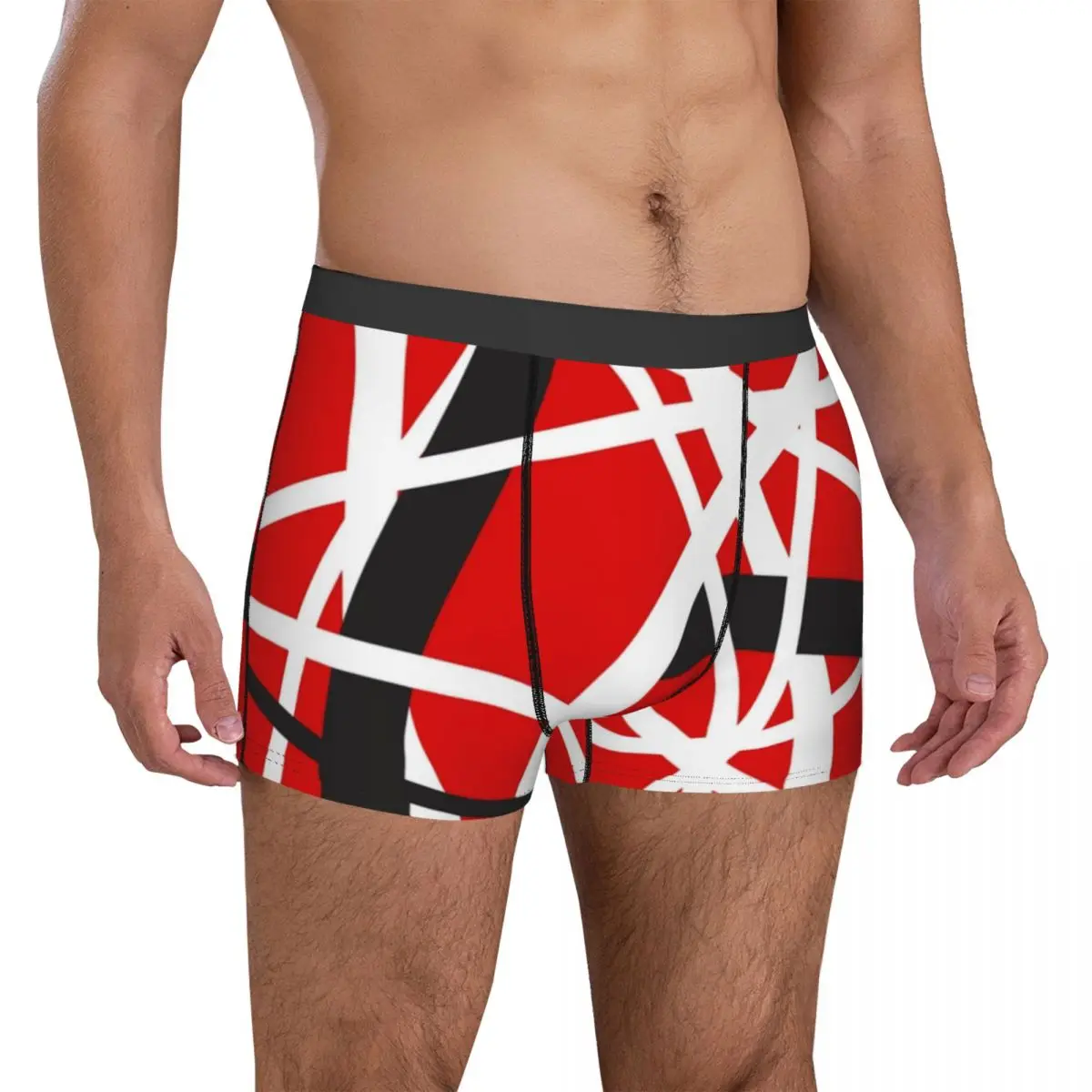 Van Halen ropa interior EVH 5150 rayas bolsa 3D diseño de maletero de alta calidad Boxer breve calzoncillos transpirables para hombre talla grande 2XL