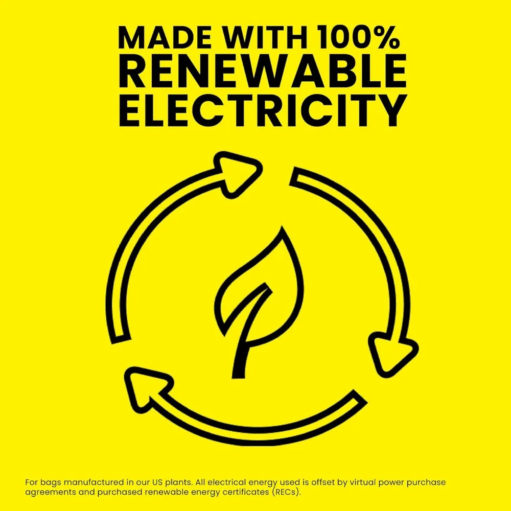 أكياس قمامة المطبخ بطول 13 جالونًا، عدد 110، خالية من العطور مع إغلاق برباط وحماية من التسرب