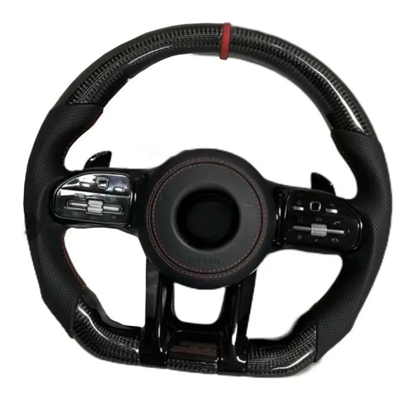 

G Class W463 Steering Wheel Wet Carbon Fiber Interiors Replacement Without Logo Without Airbag 2013-2018 Year Auto Parts