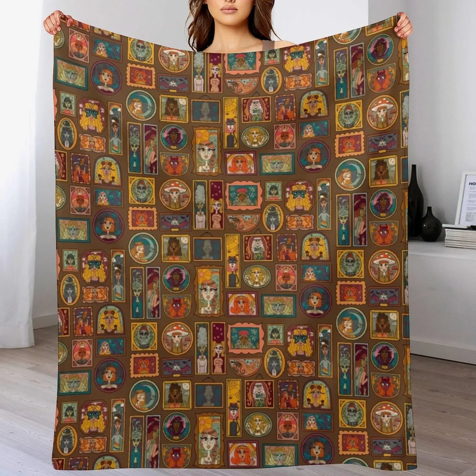 

31 Faces of Halloween Throw Blanket Single Large Decoratives Comforter Blankets
