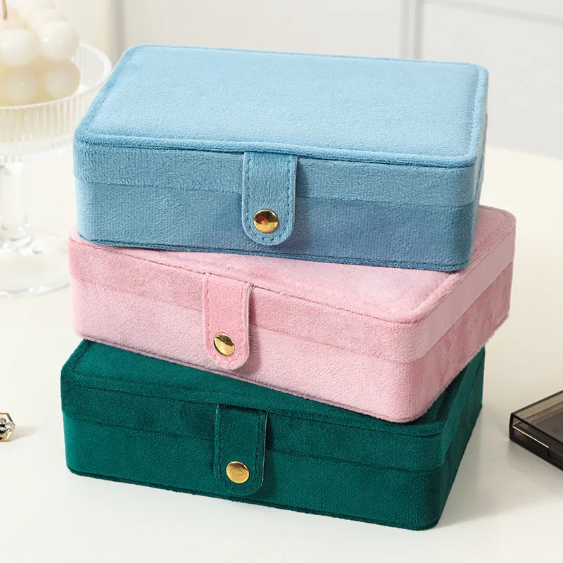 New Vintage Style Velvet Jewelry Box Double Lock Storage Box Necklace Watch Ear Jewelry Box Large Capacity