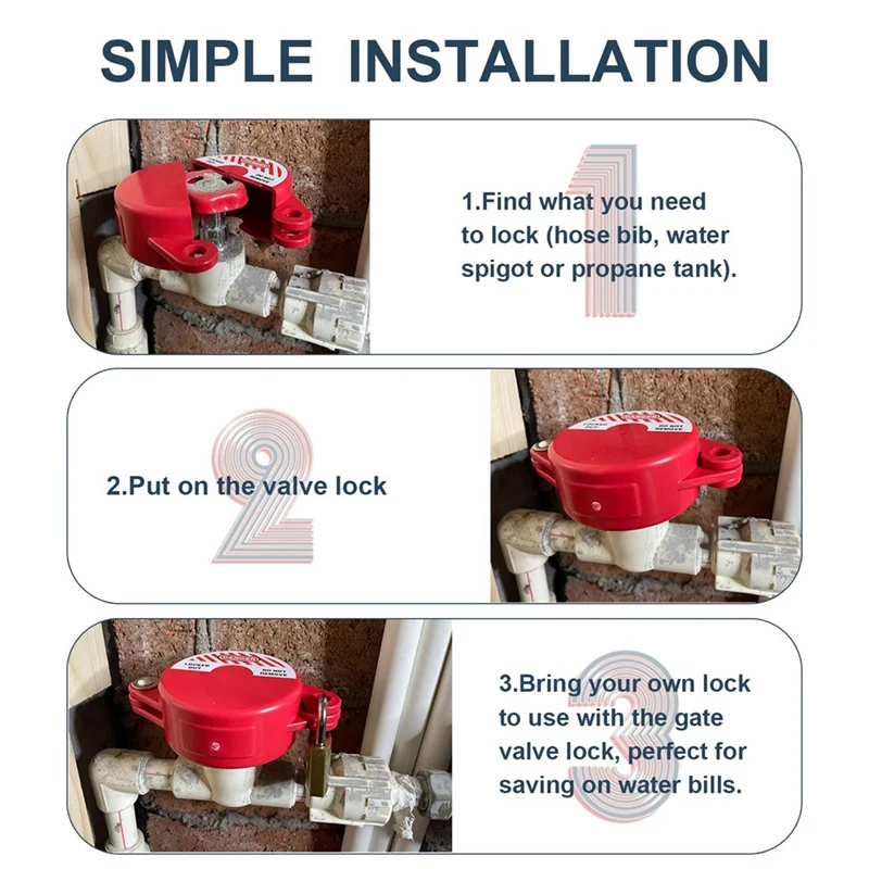 A79U-Gate Valve Lockout Device With Coded Lock Suited For 1 To 2-1/2 Gate Valve Handles Gate Valve Lockout Water Spigot Lock