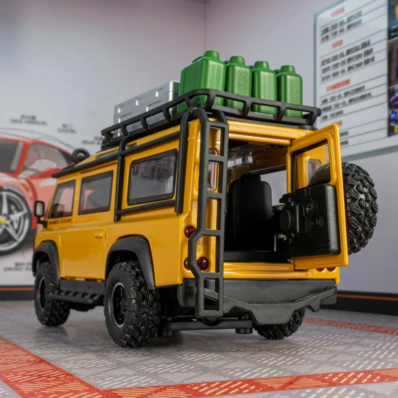 1:32 Land Range Rover Defender Van Alloy Camping Car Model Diecasts Metal Toy Off-Road Vehicles Car Model Sound Light Kids Gifts