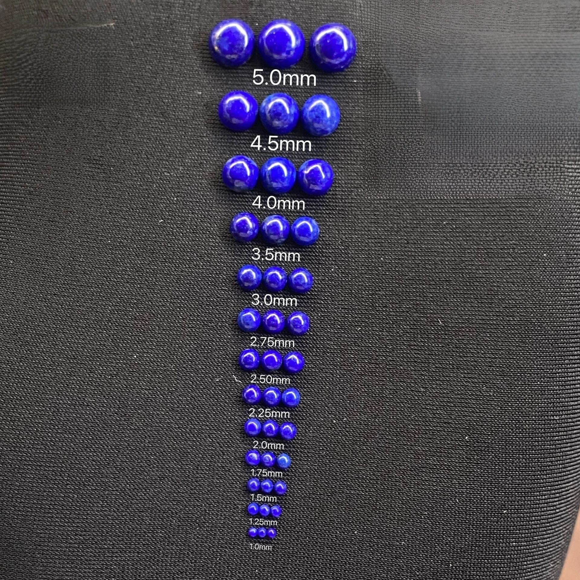 

1mm-6mm Natural Afghan Lapis Lazuli Stone Round Cabochon Blue Lapis Loose Gemstone