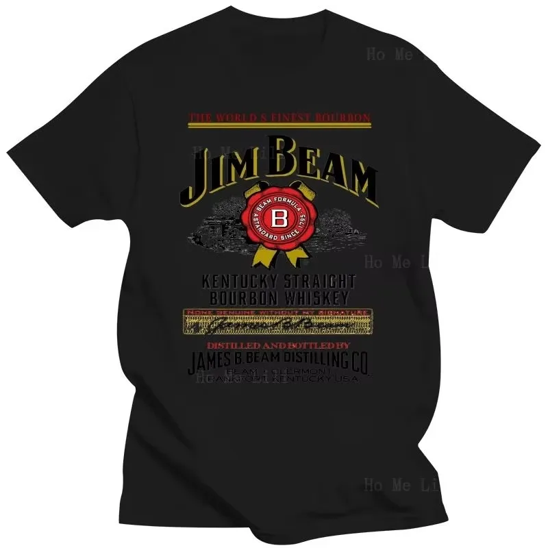 Ropa para hombre, camiseta única de algodón de manga corta con cuello redondo, logotipo grande de Mad Engine, camiseta personalizada de Jim Beam