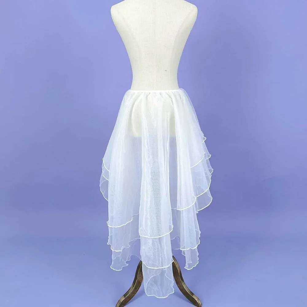 Irregular Hem Dance Execution Petticoat Front Short Back Long Layered Y2k Lolita Underskirt Soft Mesh Lightweight