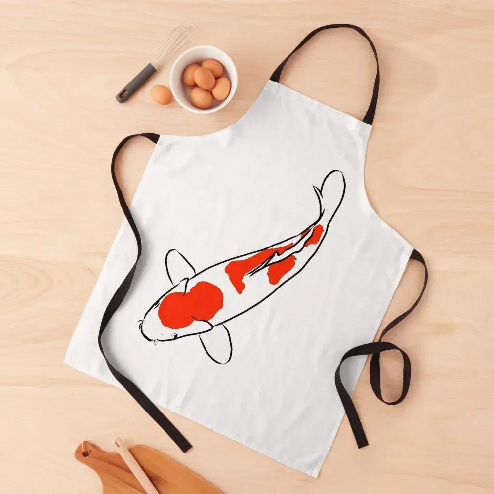 Koi Fish Kujaku Apron Kitchen Chef professional hairdressing Waterproof Kitchen Woman Apron