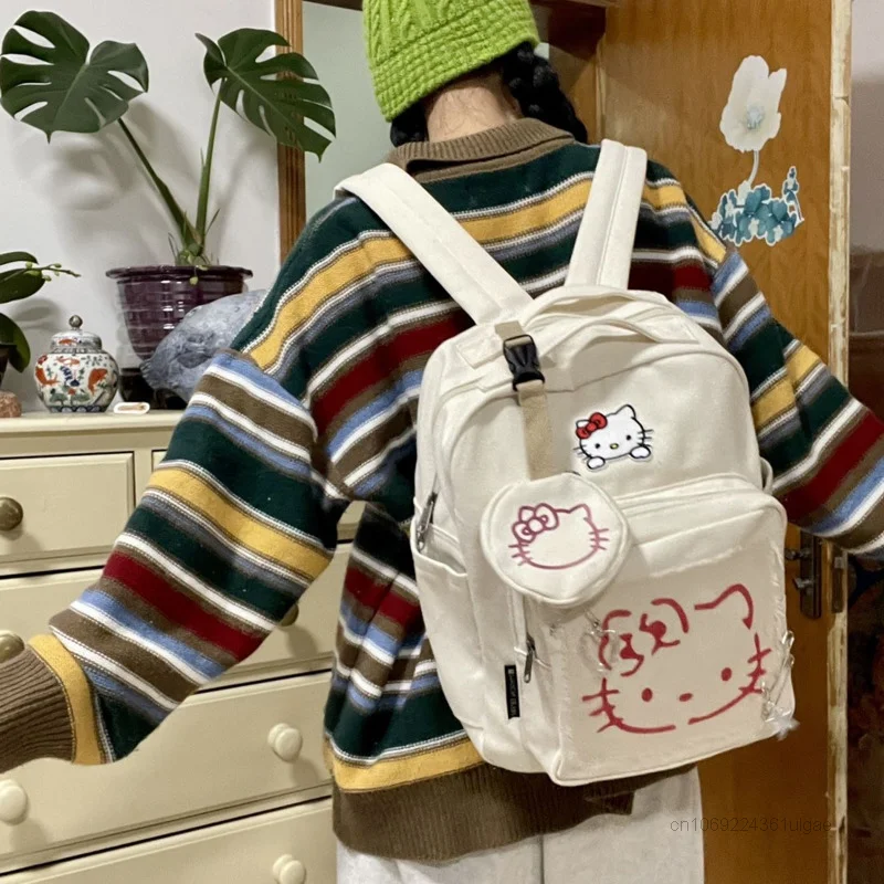 Sanrio Hello Kitty Bags Millennial Meisje Academie Stijl Rugzak Y 2K Student Mode Schooltas Vrouwen Cartoon Koreaanse Schoudertas