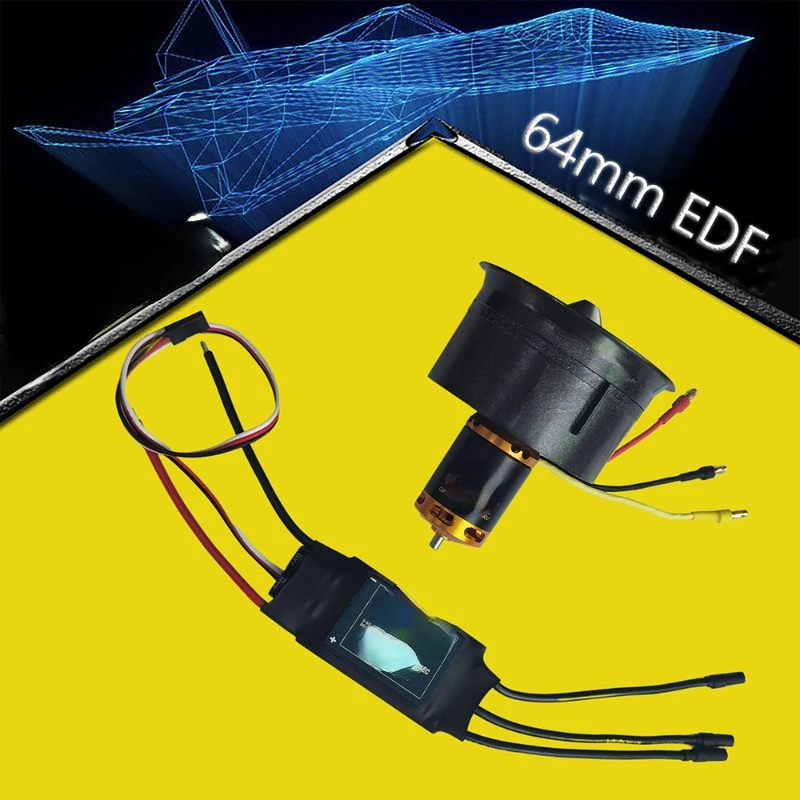 64MM EDF Model Aircraft Ducted Motor Fan 6S and 60A ESC for Remote Control Aircraft