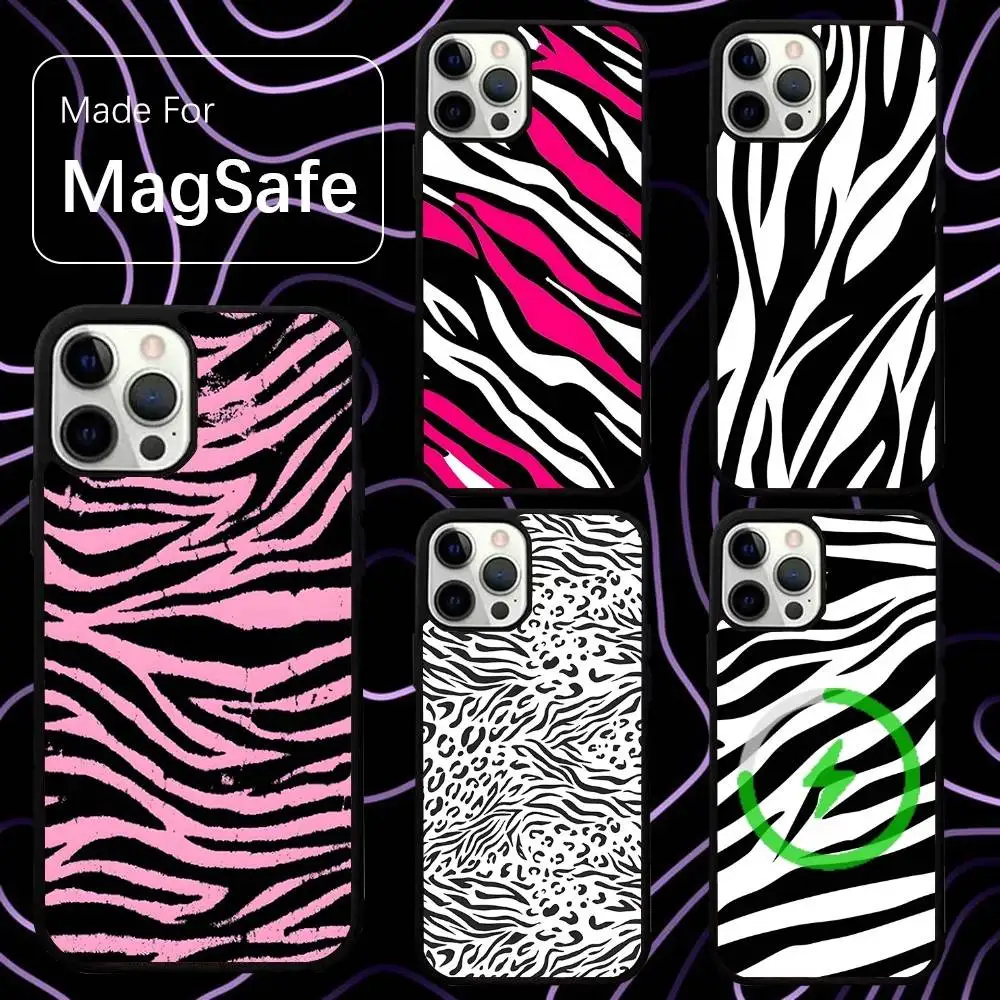 

Zebra Print Phone Case For iPhone 17,16,15,14,13,12,11,Pro,Max,Plus,Mini,SE,Air Magsafe Magnetic Wireless Charging