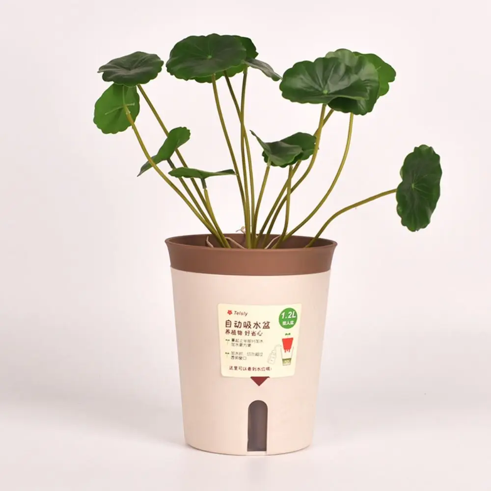 Lazy Hydroponic Flower Pot Water-Absorbing Flowerpot Succulent Plant Pot Plastic Self Watering Planter Living Room Office Decor