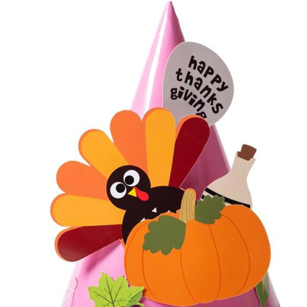 

4Pcs Thanksgiving Turkey Hat for Kids Stretchy Comfortable Elastic Baby Cap Unique Accessory Turkey Hat for Kids