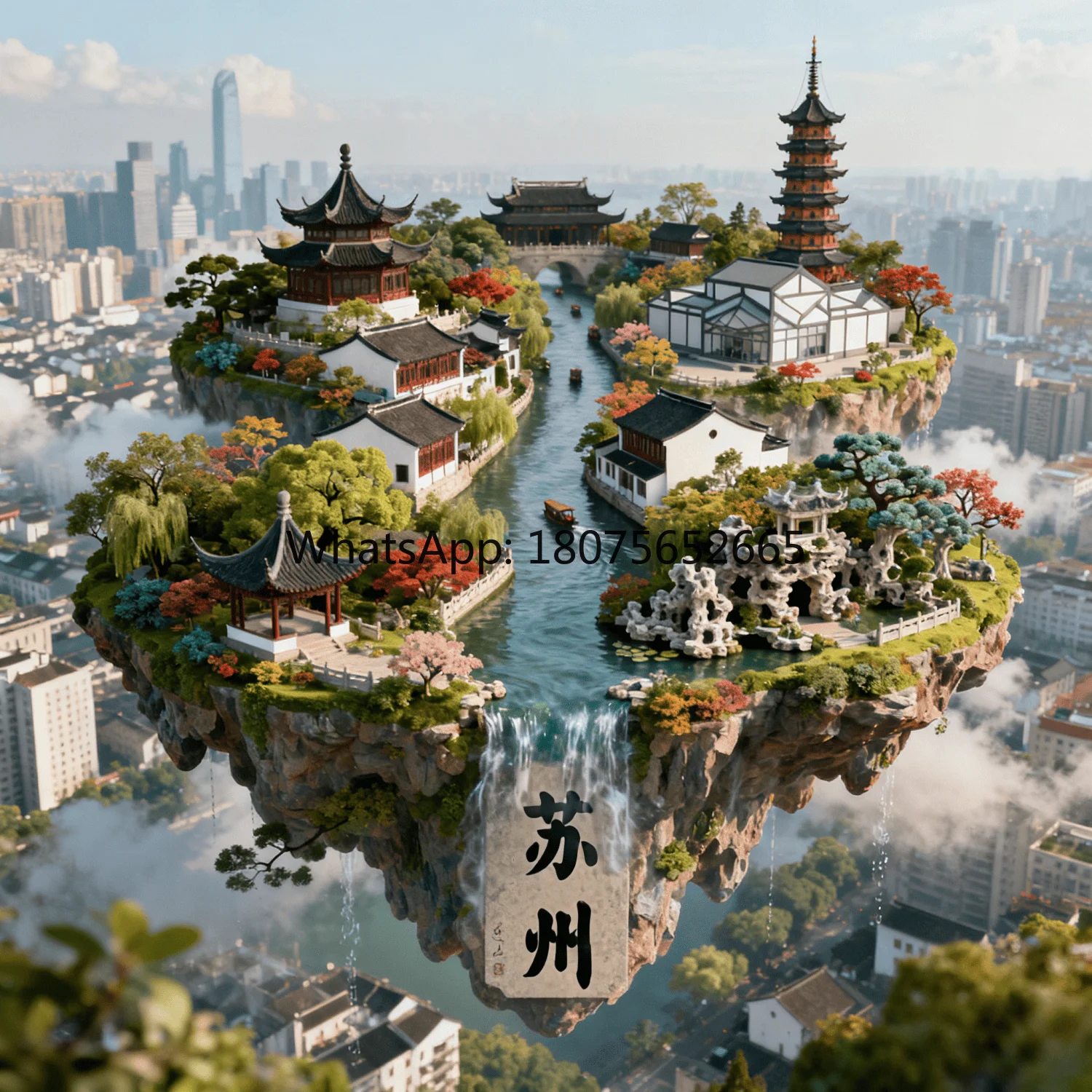 Suzhou garden metal fridge magnet - 3d tourist attraction creative souvenir view 4