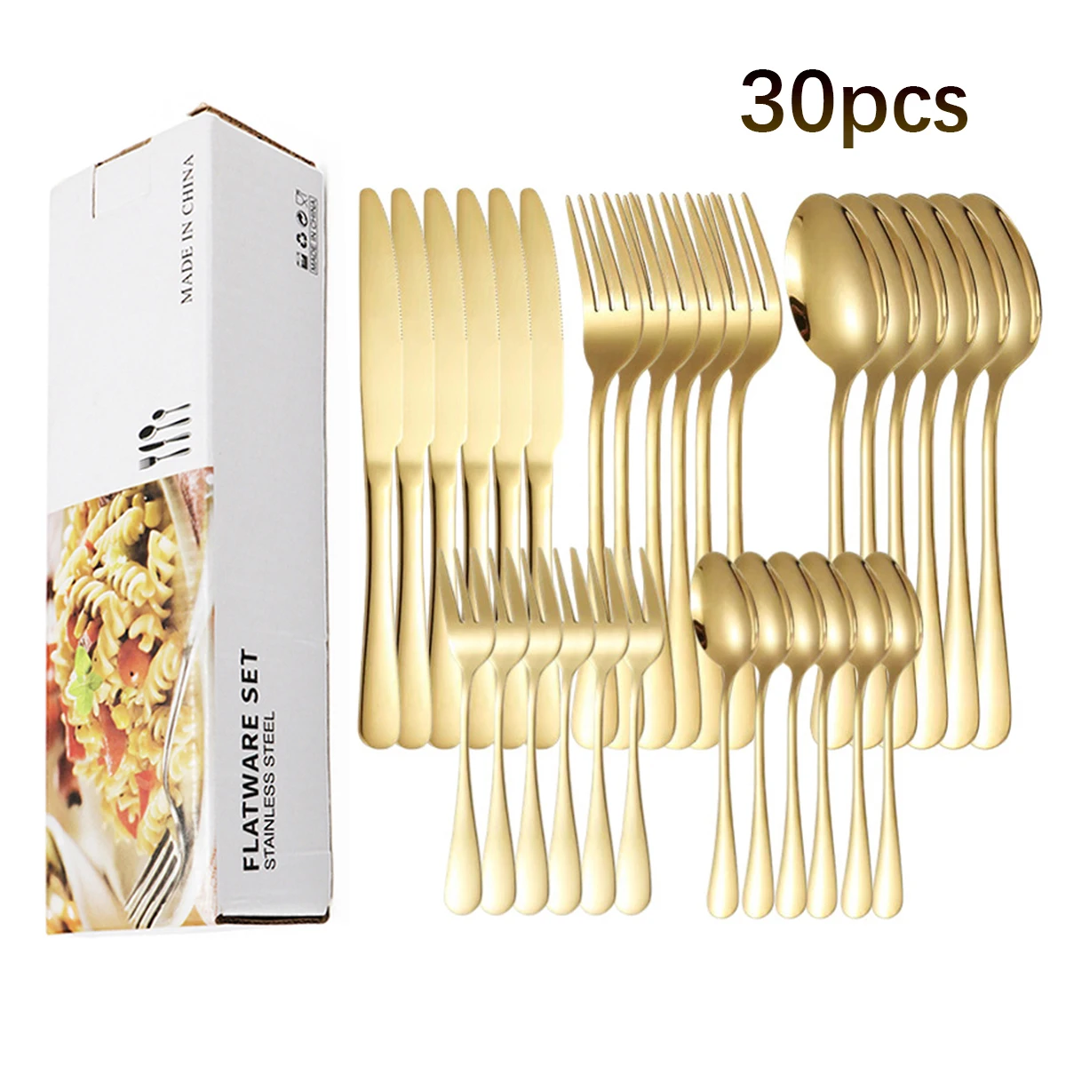 

Набор из 30 предметов, красочные столовые приборы, столовая посуда из нержавеющей стали, принадлежности для домашней кухни, десертная ложка, вилка для фруктов, высококачественная kn