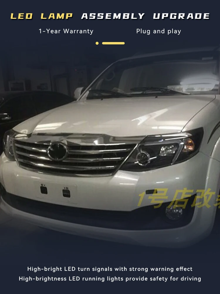 Auto Headlight For Toyota Fortuner 2011-2015 Upgrade Full LED Design Front Lamp Automobile Tools Highlight DRL Car Accessories