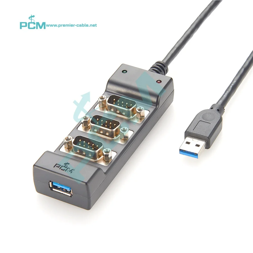 

USB3.0 to Serial RS232 3 Ports Distribution Box Converter Adapter for Modem Scanner Label Printer