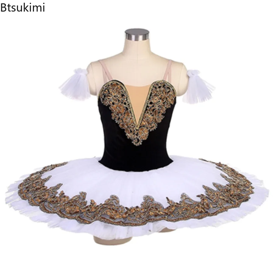 2026 White Lace Ballet Tutu Professional Women Red Swan Competition Red Sequin Flower Dress Skirt Kids Toddler Girls Dance Wear