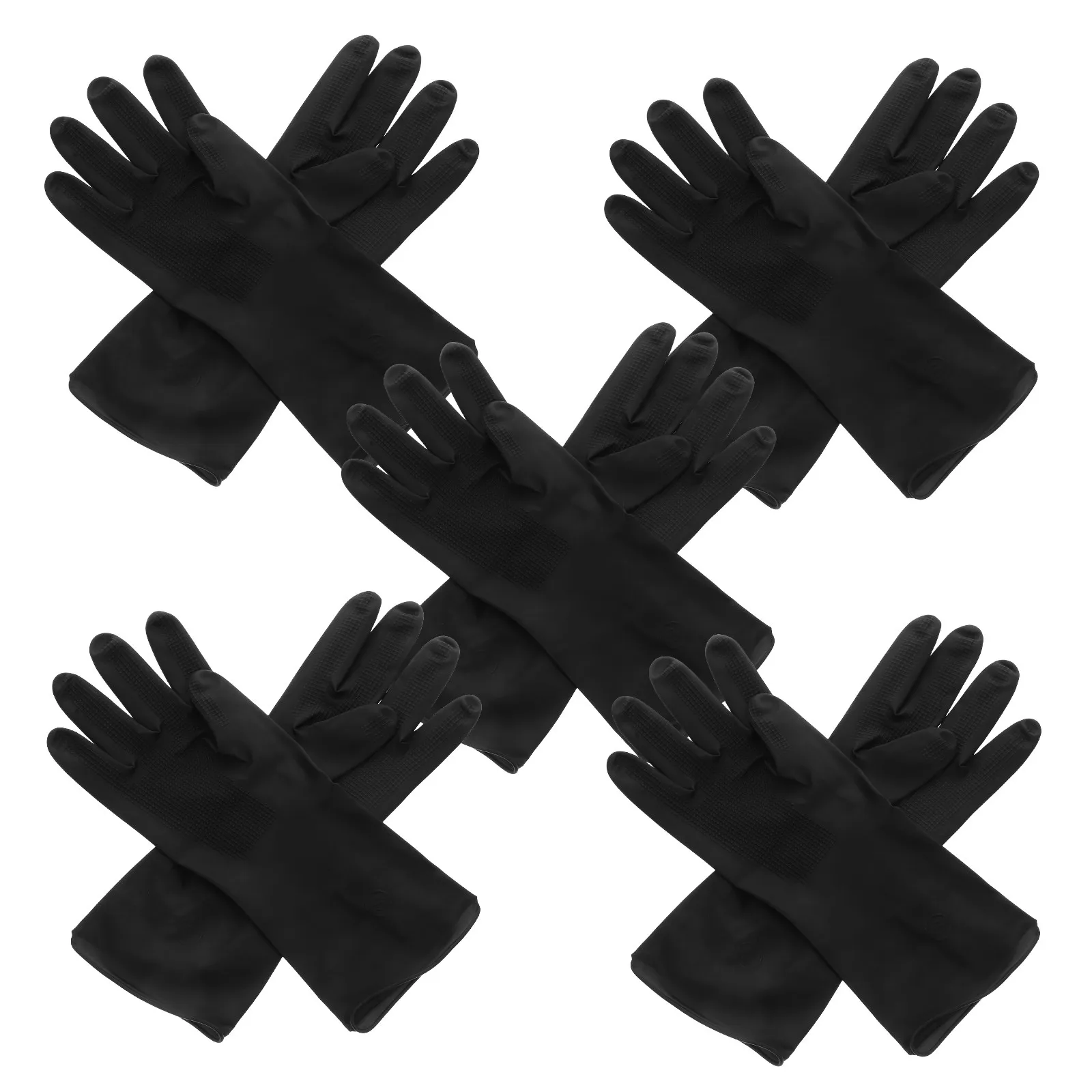 

5Pairs Waterproof Latex Hair Salon Gloves Premium Reusable Washable Non-Slip for Hair Dyeing Coloring Styling Cleaning Cooking