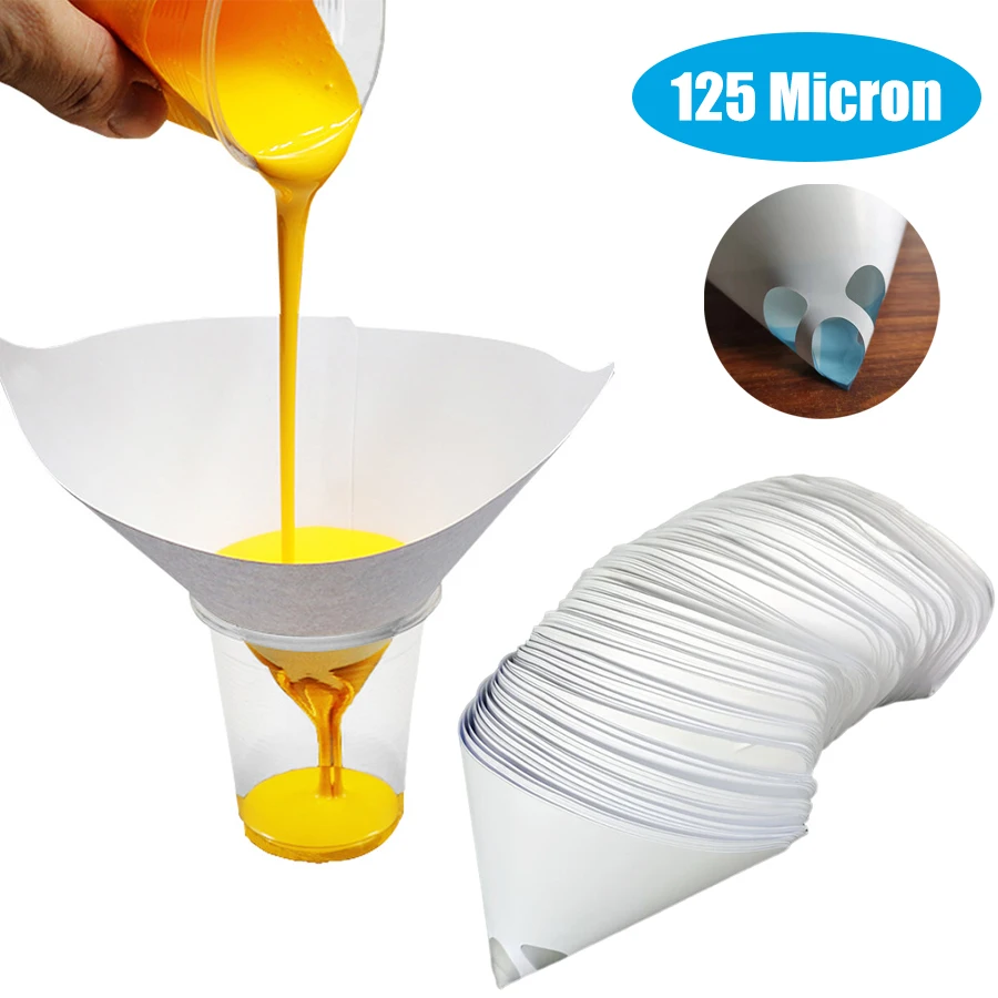 

10-100pcs 125Micron Disposable Paint Filter Paper Paint Conical Strainers Mesh Filter Purifying Straining Cup Funnel
