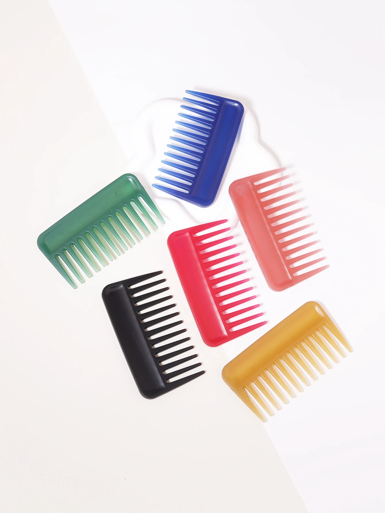 1pcs portable plastic thickened pocket hair comb men's non breaking wide toothed comb smooth sawing comb circular comb brush