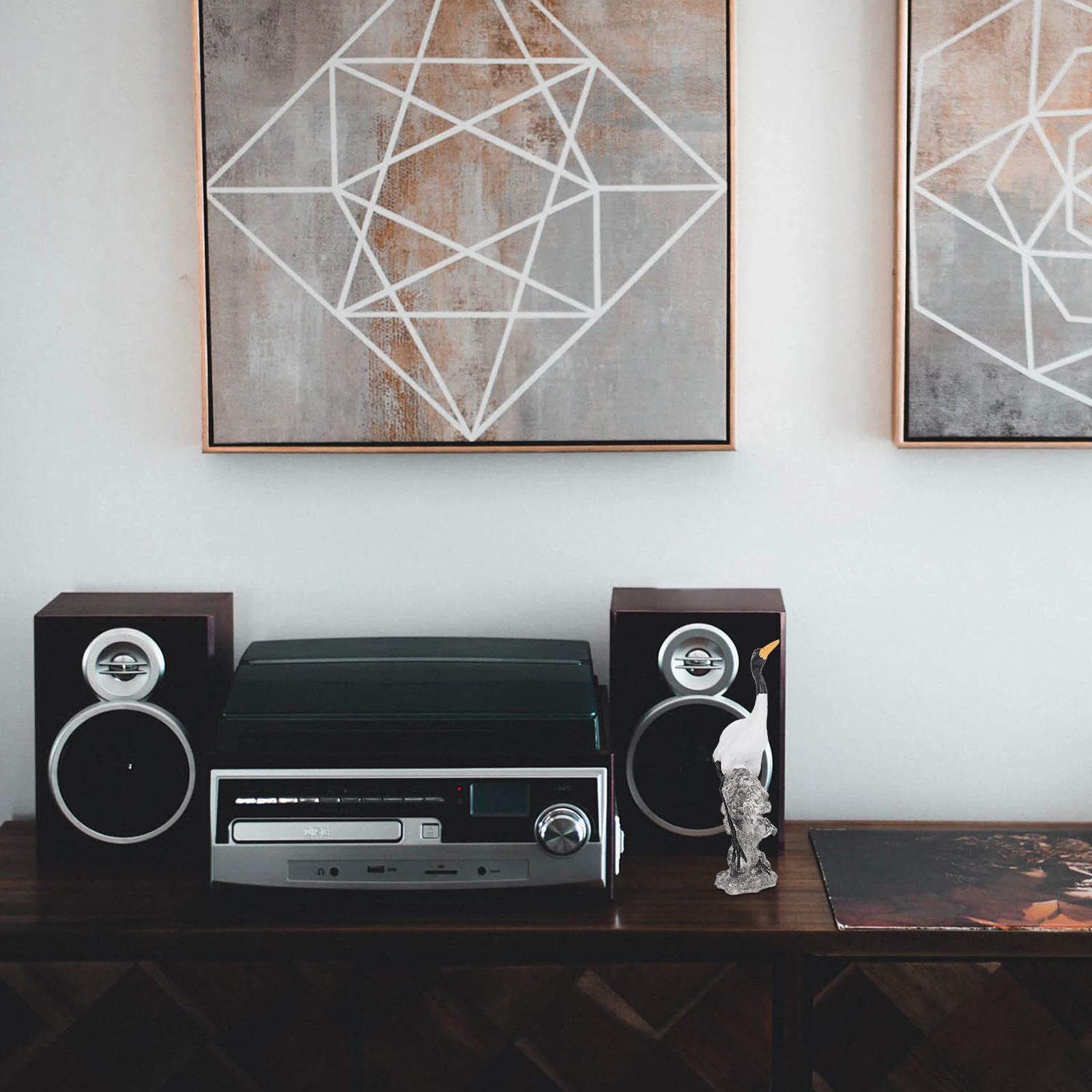 

1Pcs Simulation White Crane Ornament Ceramic Craft Bonsai Decoration Micro Landscape Garden Decor Home Desktop Adornment