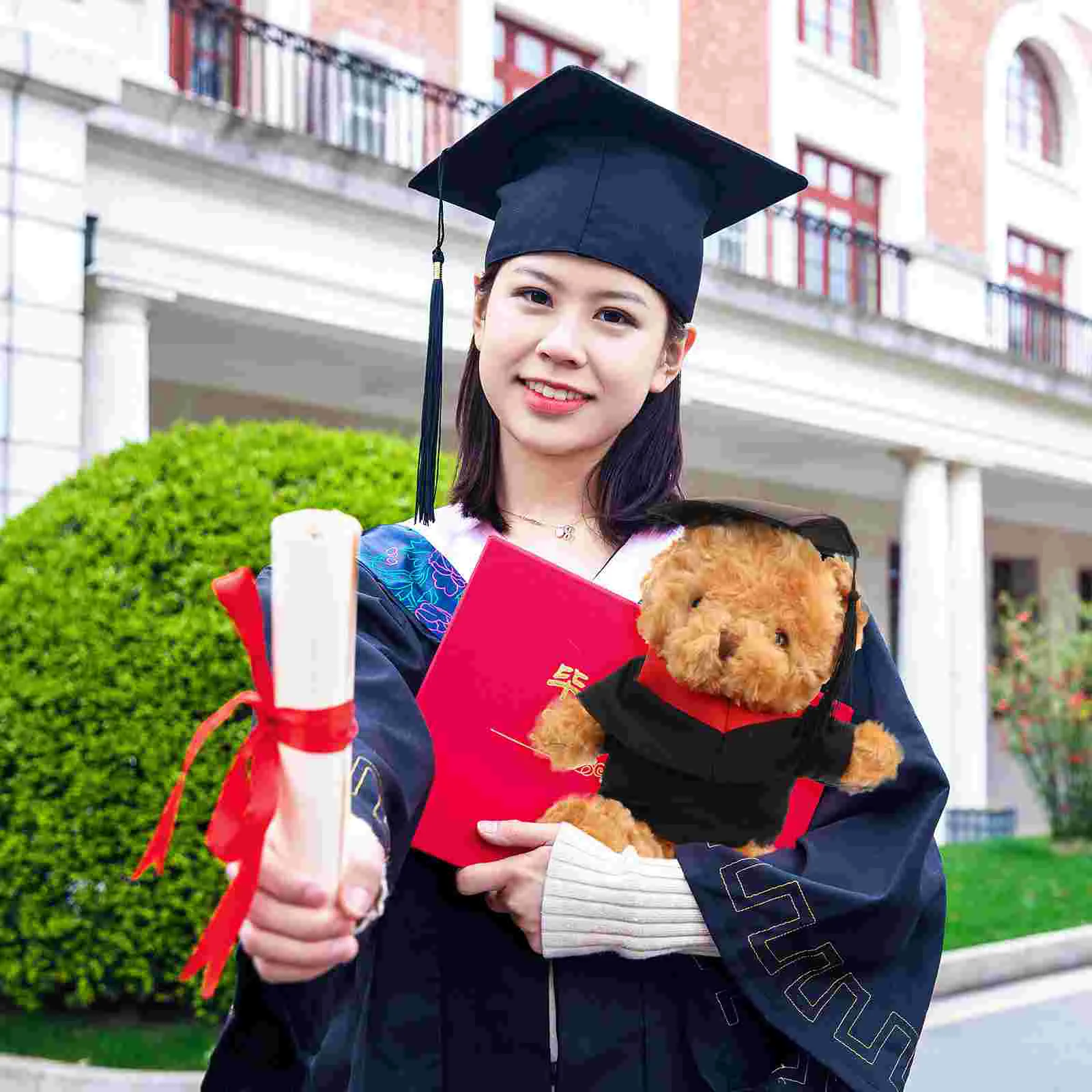 Graduation Bear Clothes Mini Graduation Cap Gown for Bear Plush Stuffed Animal Grad Cap And Gown Outfit for Boys/Girls