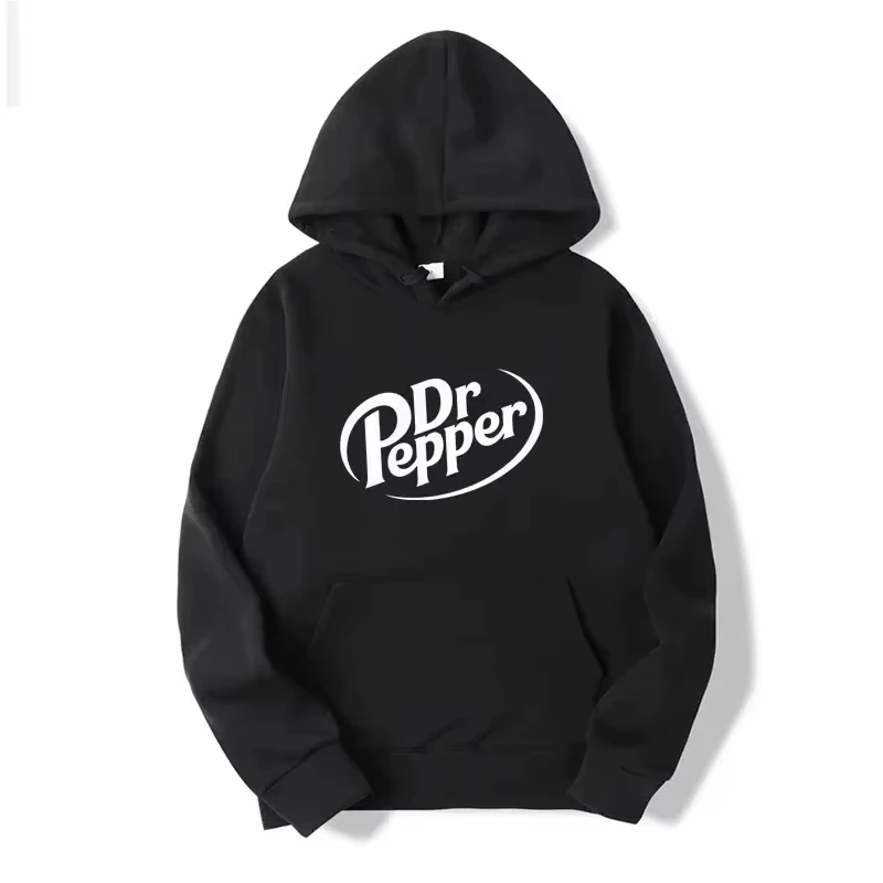 Herbstliche warme Dr Pepper Kapuzenpullover mit Buchstabenprint, Streetwear Herrenmode, Fleece-Sweatshirts, lässige Unisex-Pullover, modische Oberteile – Detail 5