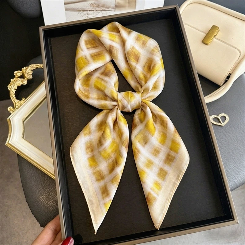 

Women's Scarf Female Hijab Square Turban Print Luxury Headband Handkerchief Headscarf Neckerchief Bandana Windproof Wraps