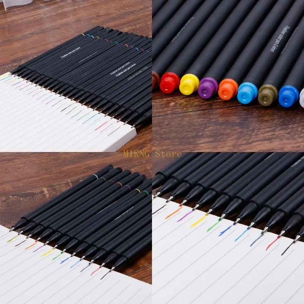 مجموعة أقلام Fineliner 12/24 لونًا 0.4 مللي متر خط طرف رفيع للكتابة قلم تحديد الرسم أفضل بيع