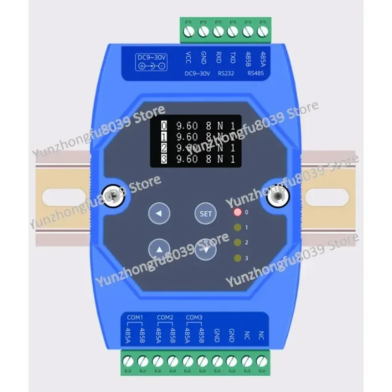 Two master and one slave RS485 cache data sharing allocator three master and many slave 485 three-terminal isolation repeater