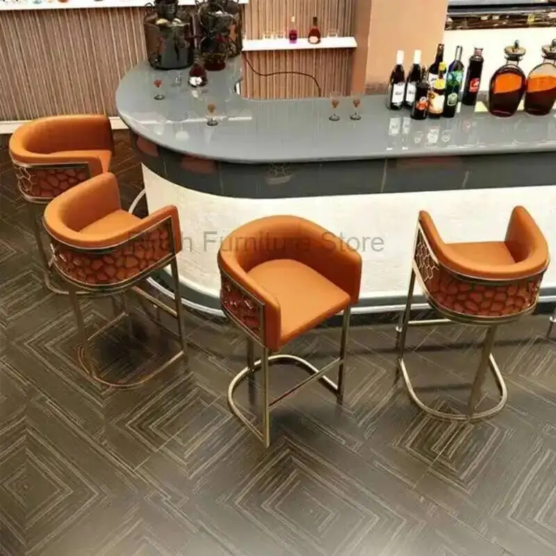 

Stools Stool High Household Backrest Nordic Bar Modern And Simple Commercial Bar Chair Front Desk Cashier Chair Furniture