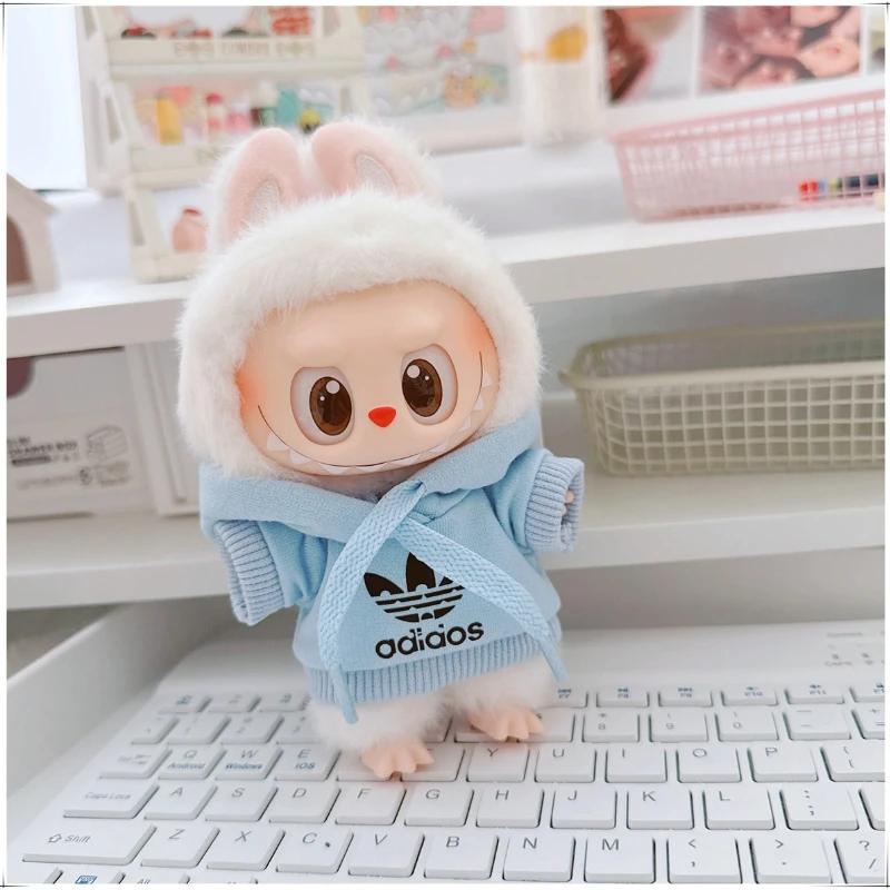 Heißer Labubu Puppe Kleidung V1 V2 V3 Mode Niedlichen Hoodie und Hosen Set Koreanische Idol Mode Macaron Farbe Zubehör Spielzeug Auf Lager