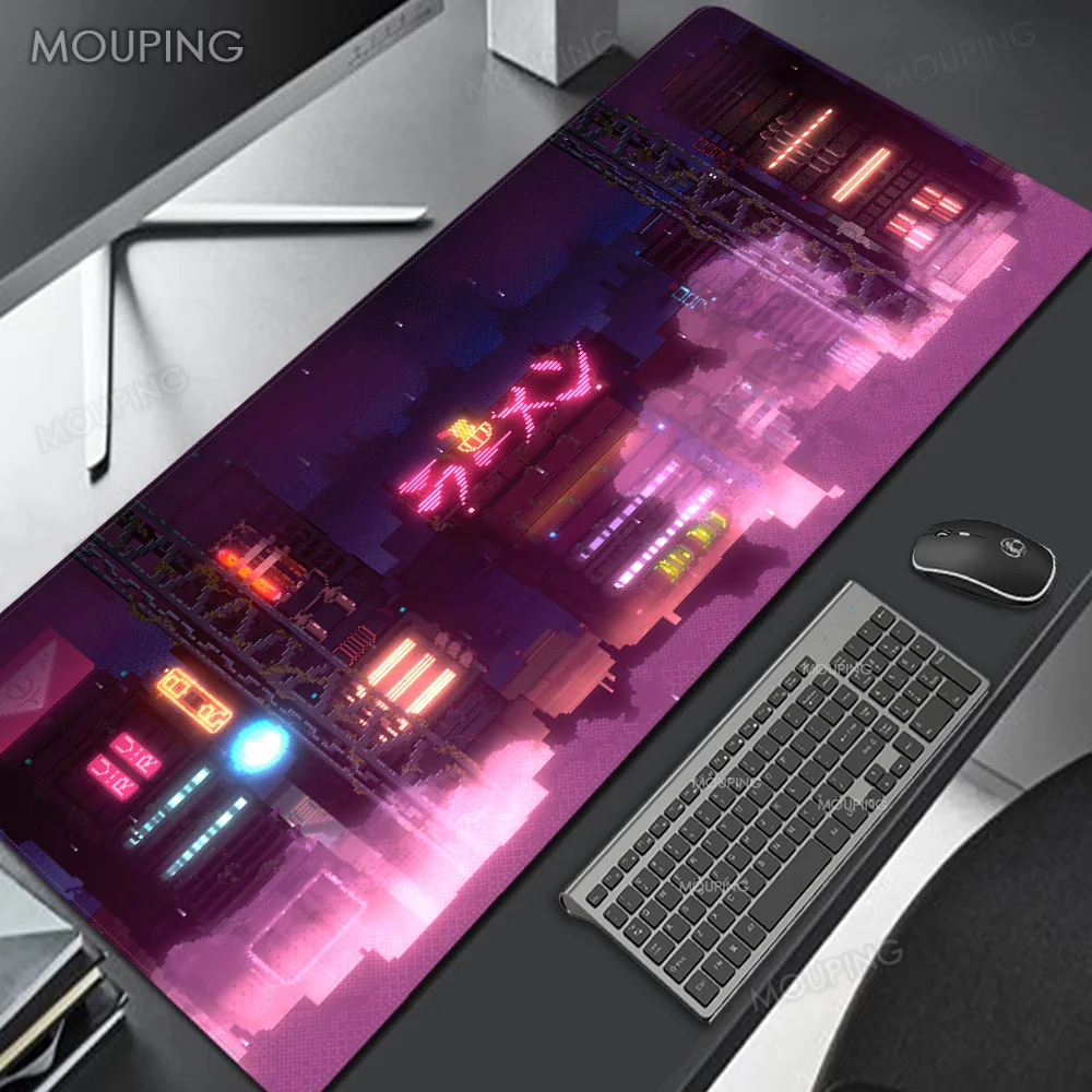 Imagem -04 - Laptop Gaming Mouse Pad Acessórios de Mesa Kawaii Desk Carpet Vaporwave Carpet Office Neon Roxo Deskmat Natividade Retro