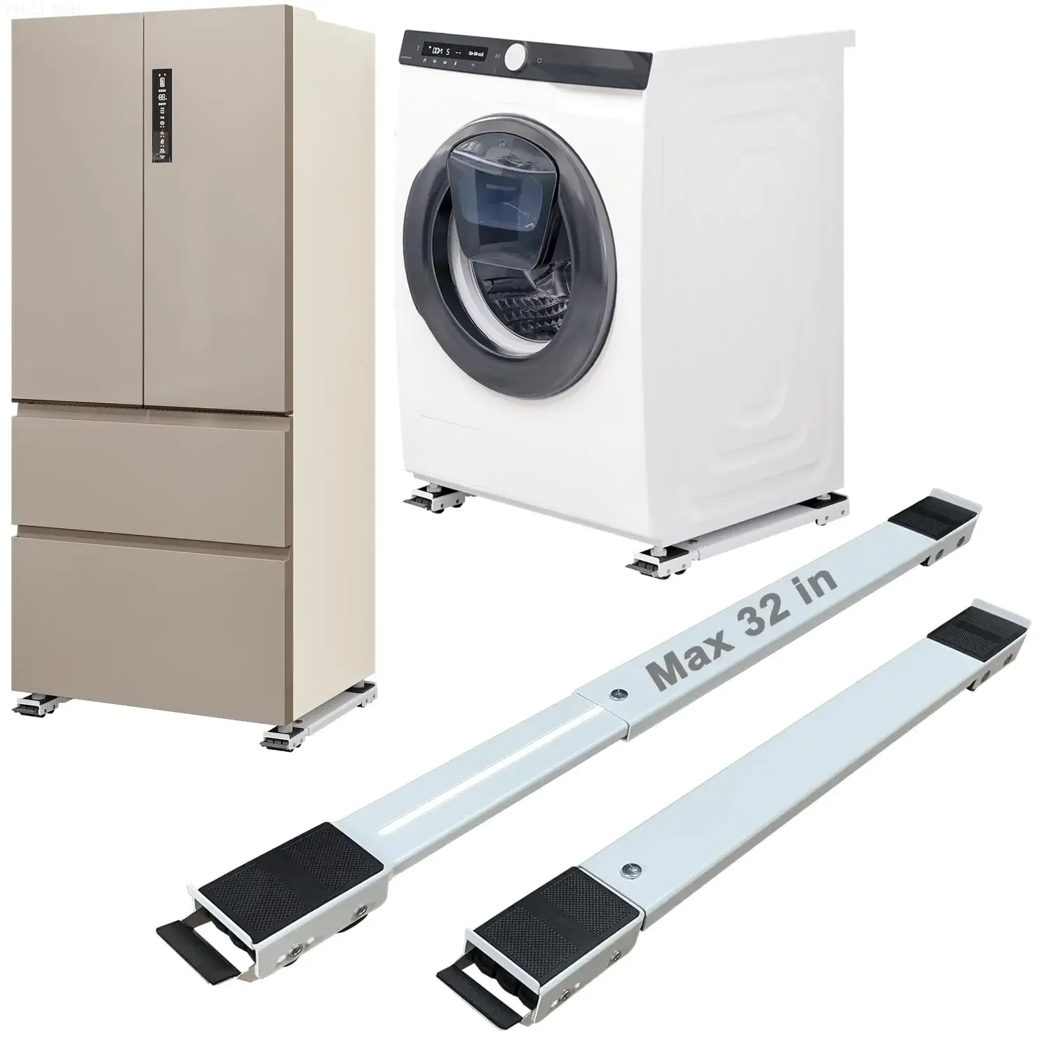 

Appliance Rollers with Furniture Lifter Tools Extendable Heavy Duty Furniture Mover with Wheels Stand Washers Dryers Moving Base