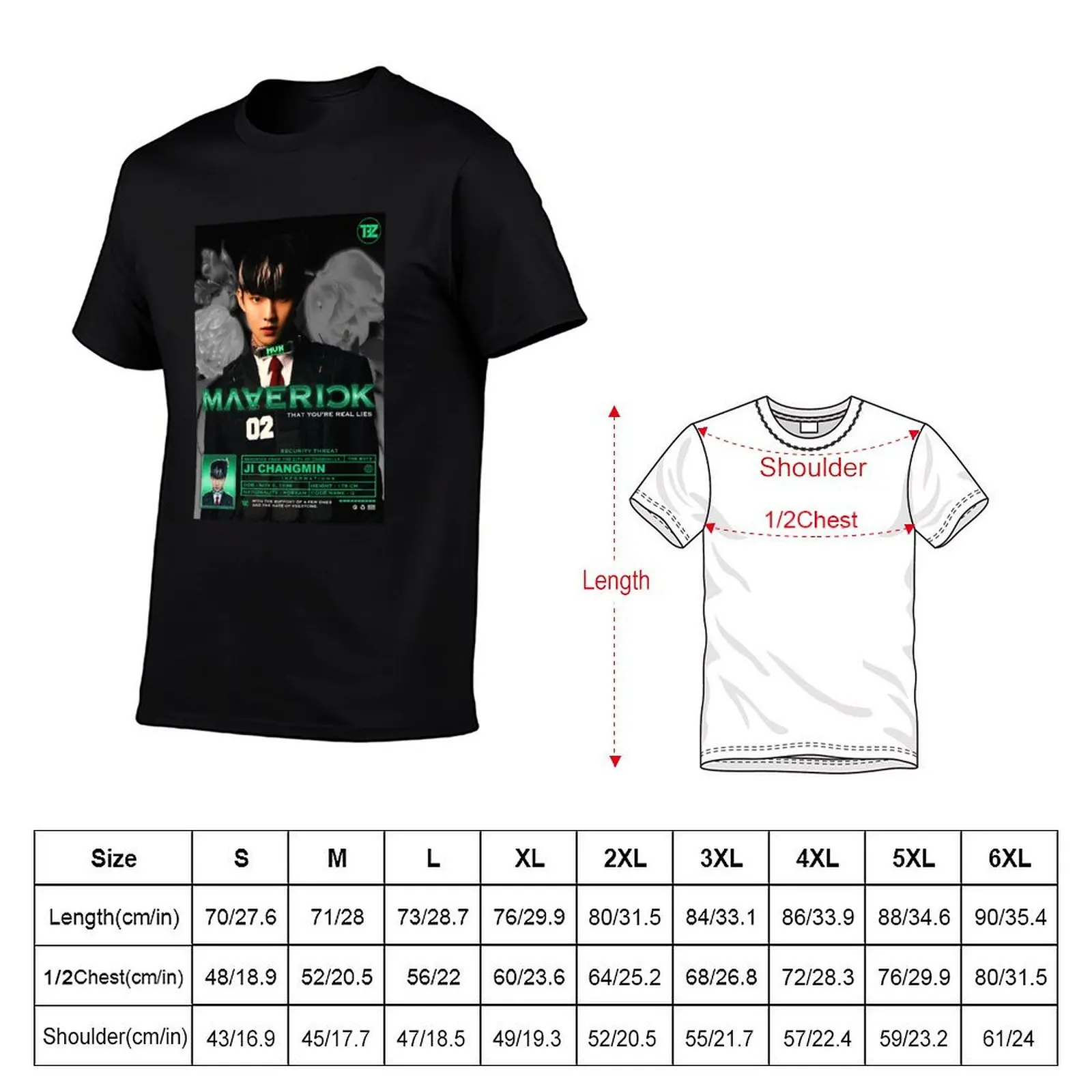 Q (Changmin) Maverick ! [The Boyz] T-Shirt Basic Lightweight Short Sleeve Tee