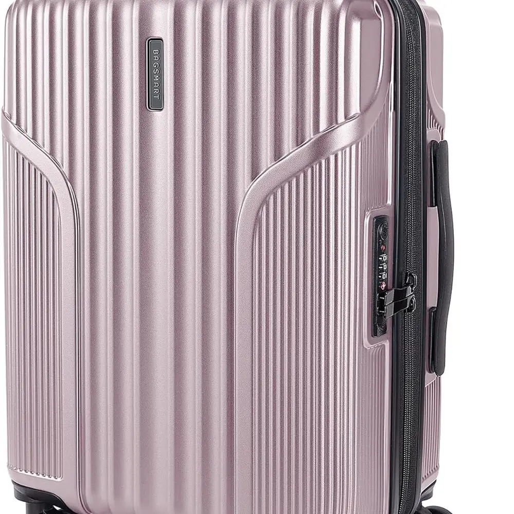 20 Expandable Hardside Carry-On Suitcase with TSA Lock, Spinner Wheels, Pink Lavender