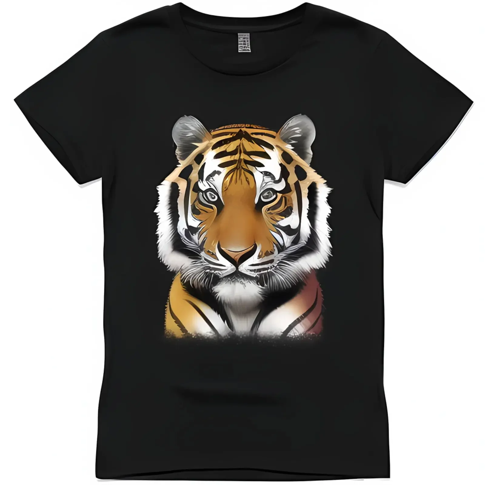 Hyper Realistic Tiger Portrait Design S Black T-Shirt Cute & Adorable