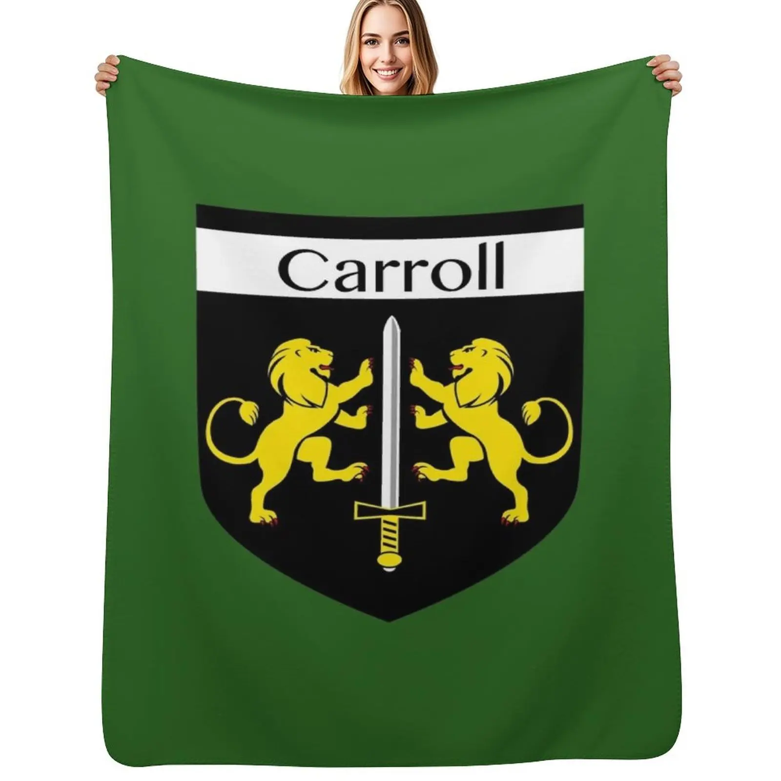 Clan Carroll family crest (small) Throw Blanket Multi Use Warm Blanket for Living Room Bedroom