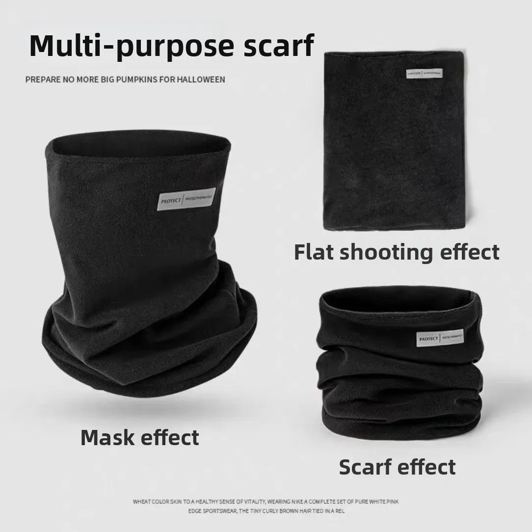 Autumn and Winter Warm Neck Cover Windproof and Cold Proof Face Mask with Fleece Neck Scarf for Women's Outdoor Cycling