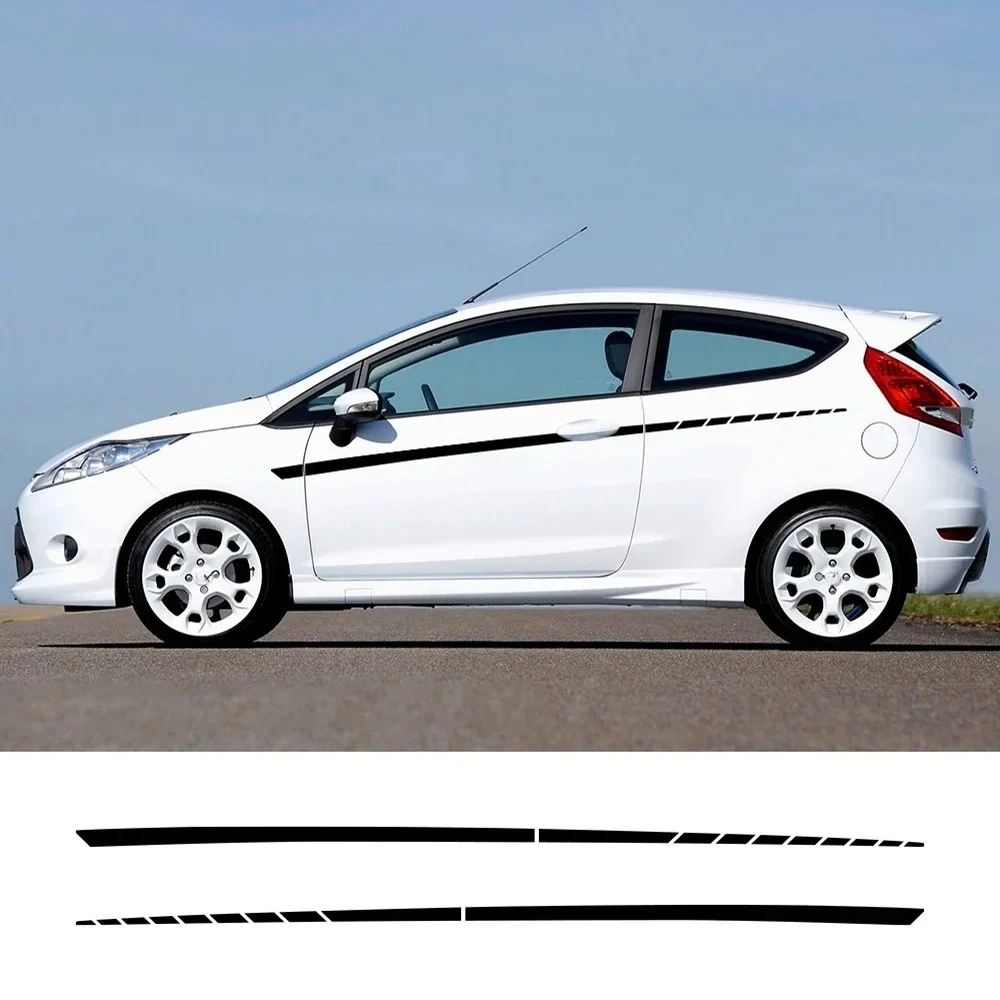 Car Door Side Waist Line Stripes Sticker Racing Stripes Vinyl Decals Accessories For Ford Fiesta MK7 3 Door 2008 - 2017 ST200