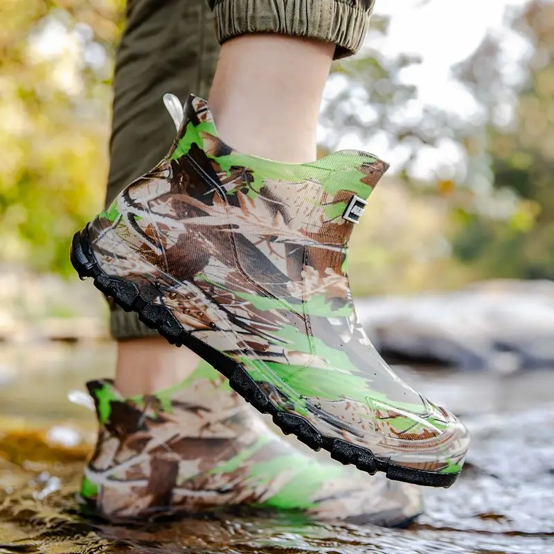 

Hiking Camo Ankle Man Shoes Garden Original Adult Designer High Quality Outdoor Wide Toes Water Low-heel Work Rain Boots for Men