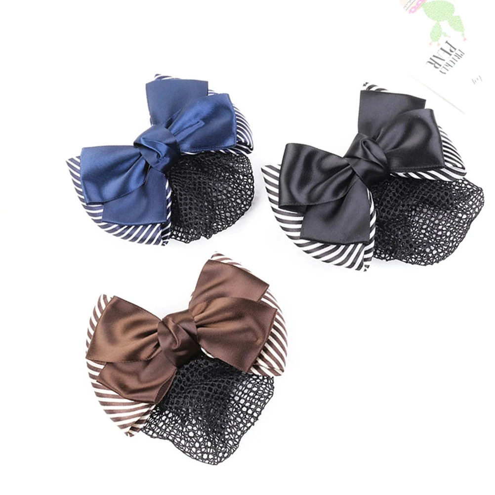 Bowknot Snood Net Hair Clip Durable Gauze Alloy Headdress Work Party Hairstyle Accessories Bank Clerk Bun Cover