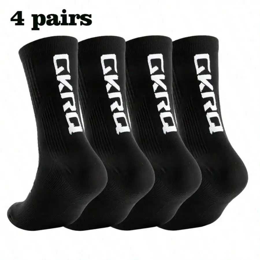 4 Pairs of New Style Cycling Socks, Sports Socks, High-cut White Sports Socks for Cycling, Running, and Mountain Biking view 2